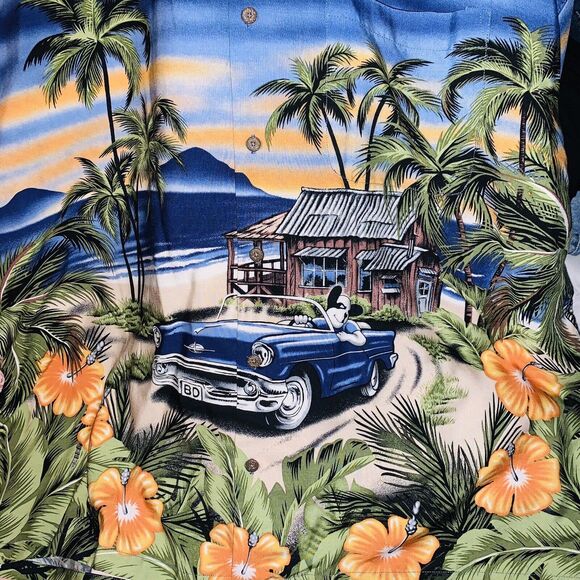 Vintage Authentic Big Dogs button down shirt 3X / dog in car - Picture 9 of 11